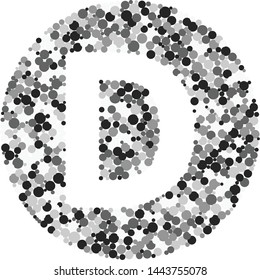 D letter color distributed circles dots illustration