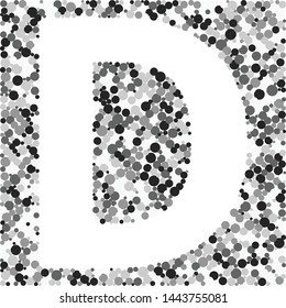 D letter color distributed circles dots illustration