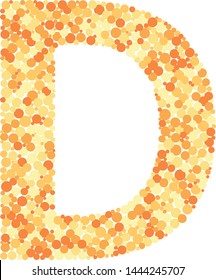 D letter color distributed circles dots illustration