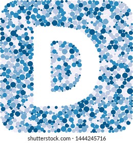 D letter color distributed circles dots illustration