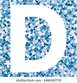 D letter color distributed circles dots illustration