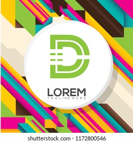 D Letter Colorful Creative Design Logo Vector Illustration