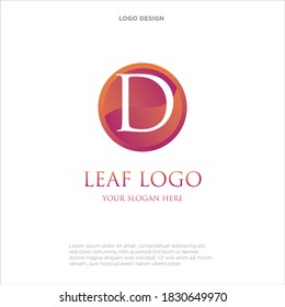 D letter colorful logo in the circle. Vector design template elements for your application or company identity.