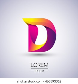 D letter colorful logo, Vector design template elements for your application or company identity.