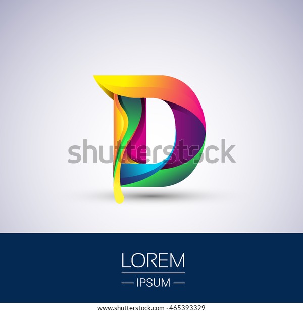 D Letter Colorful Logo Vector Design Stock Vector (Royalty Free) 465393329