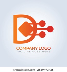 D letter company logo template design art