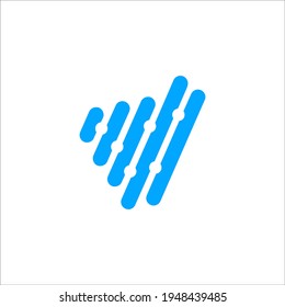D letter connection logo design vector sign