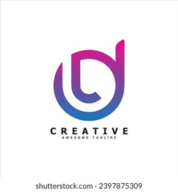 D letter creative logo design icon