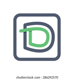 D letter crossing lines logo, vector element for your design
