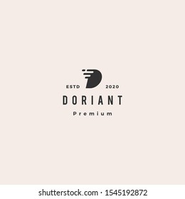 d letter dash digital fast logo hipster retro vintage vector icon