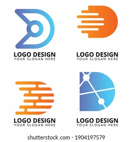 Diseño de logotipo de datos de letras D