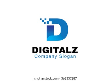 D Letter Design Logo Illustration