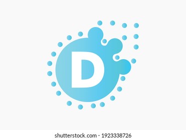 d Letter Design Vector with Dots.