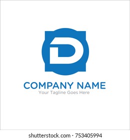 d letter design vector with square and circle