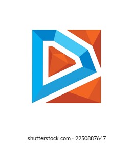D letter diamond logo vector concept design template web