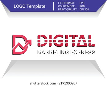 D Letter And Digital Implement Logo  Vector Template, A Genuine Business Logo On Graphics Design