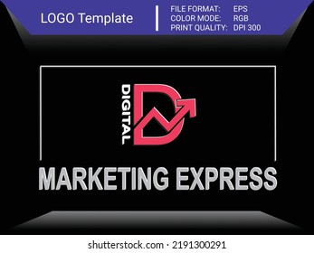 D Letter And Digital Implement Logo  Vector Template, A Genuine Business Logo On Graphics Design