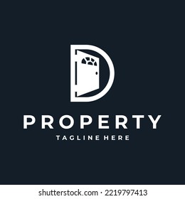 D letter door logo design