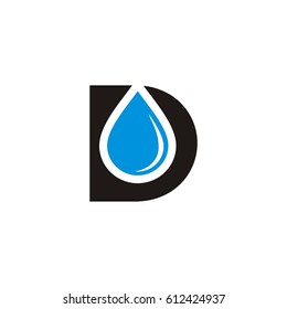 D Letter Drop Water Vector Illustration Logo Template Illustration Design. Vector EPS 10.
