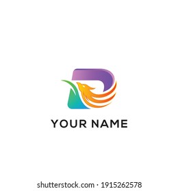 D letter eagle logo corporate
