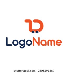 Ilustración vectorial de Plantilla de diseño de logotipo de comercio electrónico de letra D
