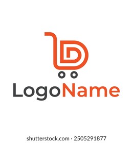 D Letter e-commerce Logo Design Template Vector Illustration