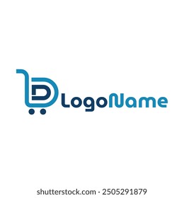 D Letter e-commerce Logo Design Template Vector Illustration