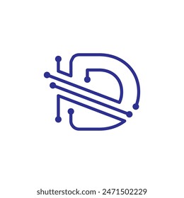 D Letter, Electronic Logo Design 020
