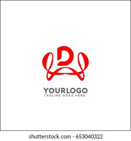 D letter elegant line curve vector logotype. Premium letter L logo design. Luxury linear creative monogram.