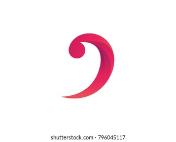 D letter F clef vector logo