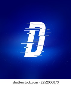 D Brief, schnelles Logo. Animierte Briefe. Techniketiketten, Schlagzeilen, Sportplakate, Buch- und Bannerdesign usw.