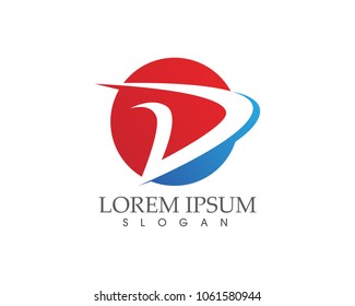 D Letter Faster Logo Template vector icon illustration design,