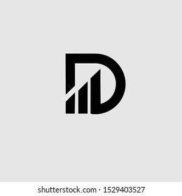 D letter financial logo vector icon Free