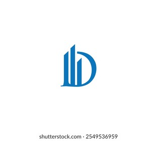 D letter financial logo vector icon 