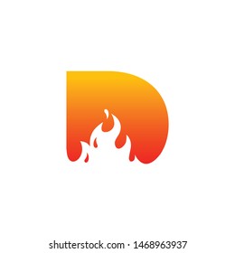 D Letter Flame Logo Design Template Inspiration