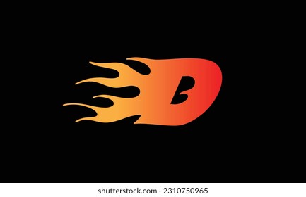 D Letter Flame Logo Design. Fire Logo Lettering Concept Vector