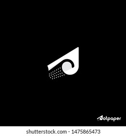 D letter forming dot paper logo design idea vector icon illustration inspiration