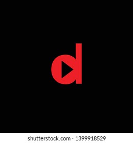 D letter forward play icon logo vector