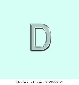 D letter in glass text, logo Effect. Vector font for labels, posters 