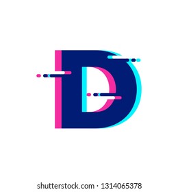 D Letter Glitch Style Modern Font Stock Vector (Royalty Free ...