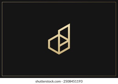 Logotipo de la marca de Marca comercial de Vector de oro de letra D