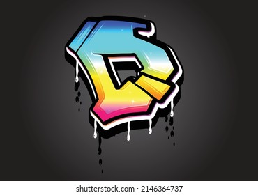 D Letter Graffiti Dripping alphabet font