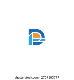 Design do logotipo da ferramenta de martelo e letra D.