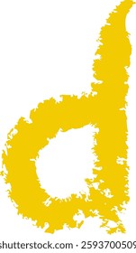 D Letter Hand Drawn Crayon Alphabet Vector Illustration