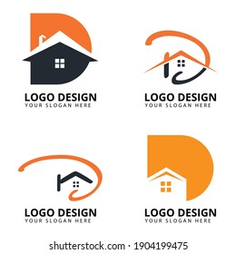 D Letter Home Logo Design