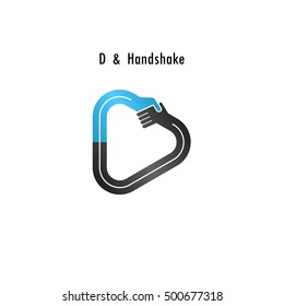 D- letter icon abstract logo design vector template.Business offer,partnership icon.Vector illustration