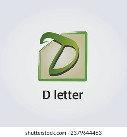 D Letter Icon Design Single Isolated Logo Design Brand Corporate Identity Various Colors Editable Template Vector Monogram Emblem Illustration Branding on Light Gradient Background