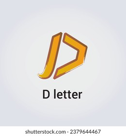 D Letter Icon Design Single Isolated Logo Design Brand Corporate Identity Various Colors Editable Template Vector Monogram Emblem Illustration Branding on Light Gradient Background