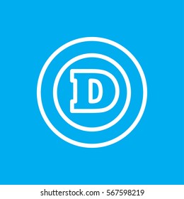 d letter icon illustration isolated vector sign symbol