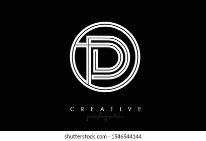 D Letter Icon Logo Design With Monogram Creative Look. Letter Circle Line Design Vector Illustration.